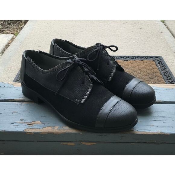 Naot Shoes - Naot Yama Ruffled Suede & Leather Comfort Oxfords - EU 39 / US 8-8.5 gray